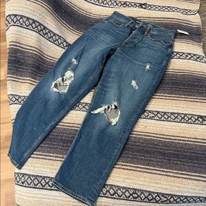 Old Navy Women's Distressed Boyfriend Jeans - Blue